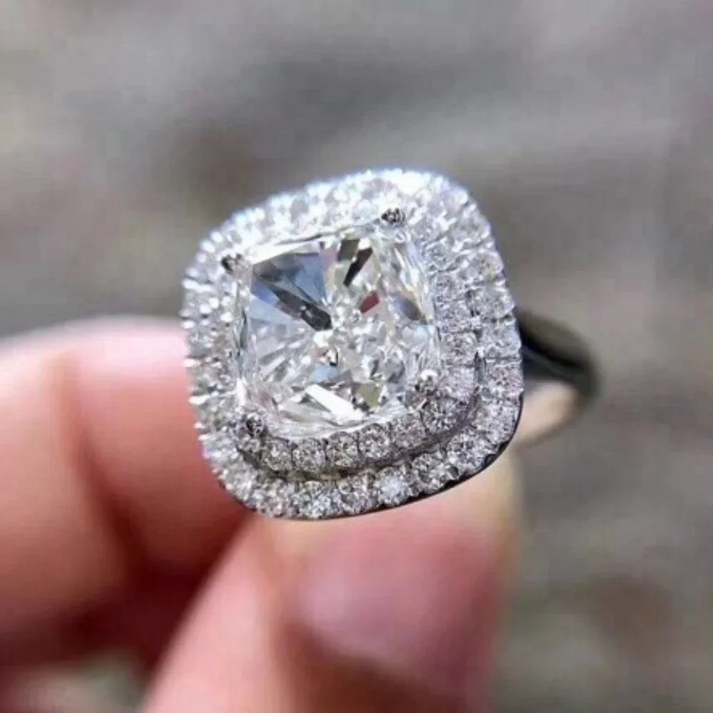 😍Engagement Dainty Anillos Zircon Square Dainty Wedding Rings for Women, L251